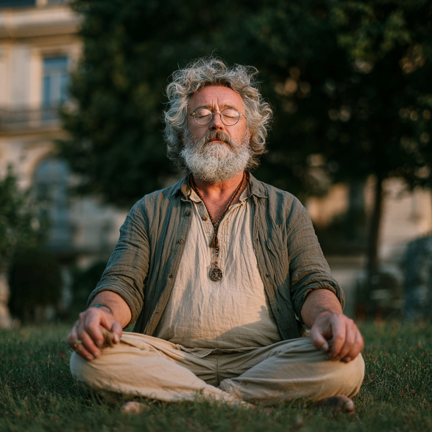 Echipa YogaTrack cu participanți seniori în activitate de yoga